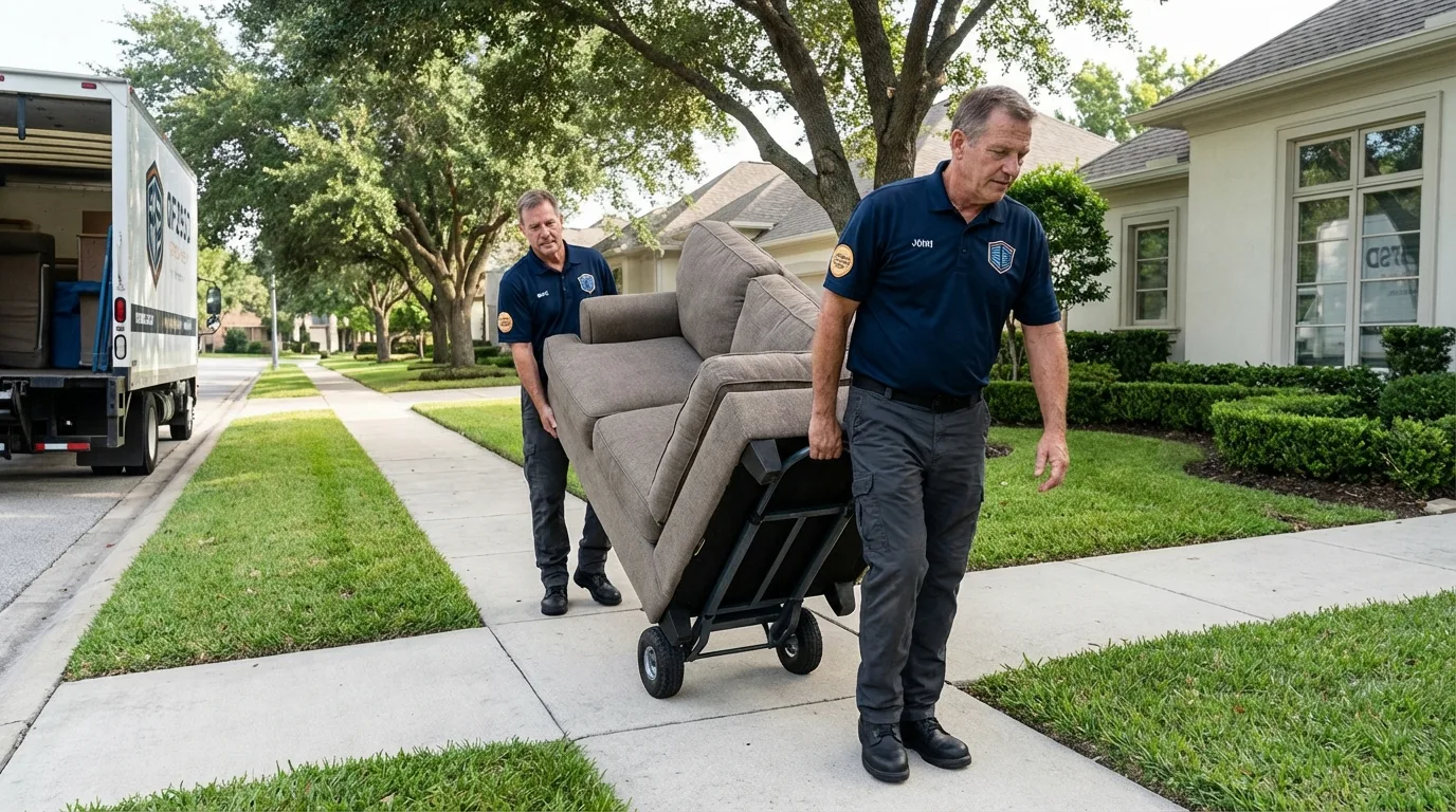 Local residential moving crew loading furniture in Seaford, DE